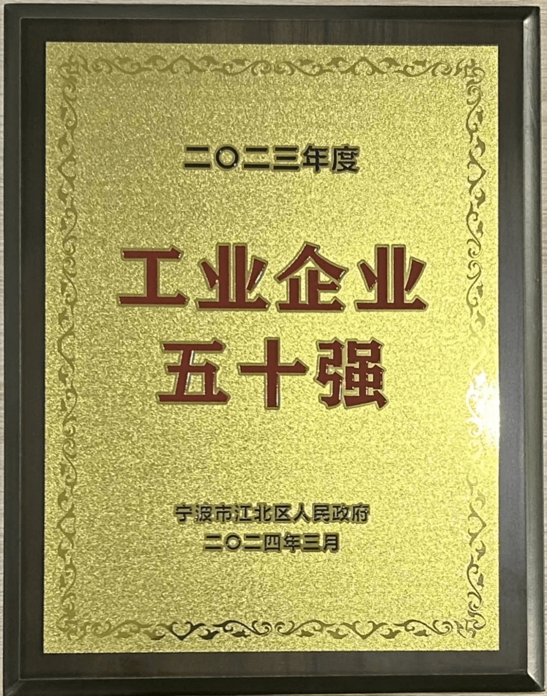寧波東力傳動設(shè)備有限公司榮獲2023年度工業(yè)企業(yè)五十強(qiáng)稱號